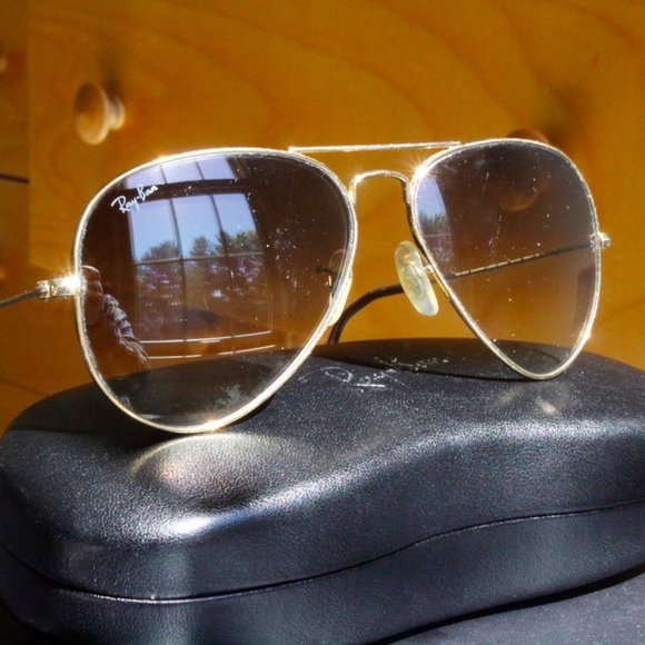 RayBan Large Aviators Brown Gradient 58 mm Lens - Picture 3 of 9